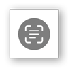 the Live Text icon; a gray circle containing three horizontal white lines representing text, and around them are four rounded corners, sort of containing the text as though it's being selected.