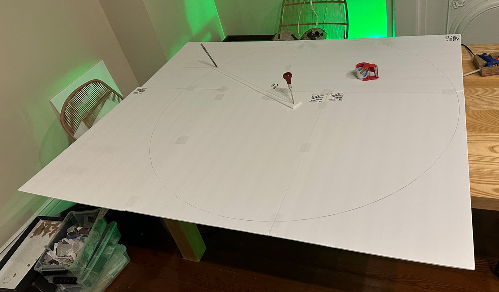Drawing a big circle on foam board