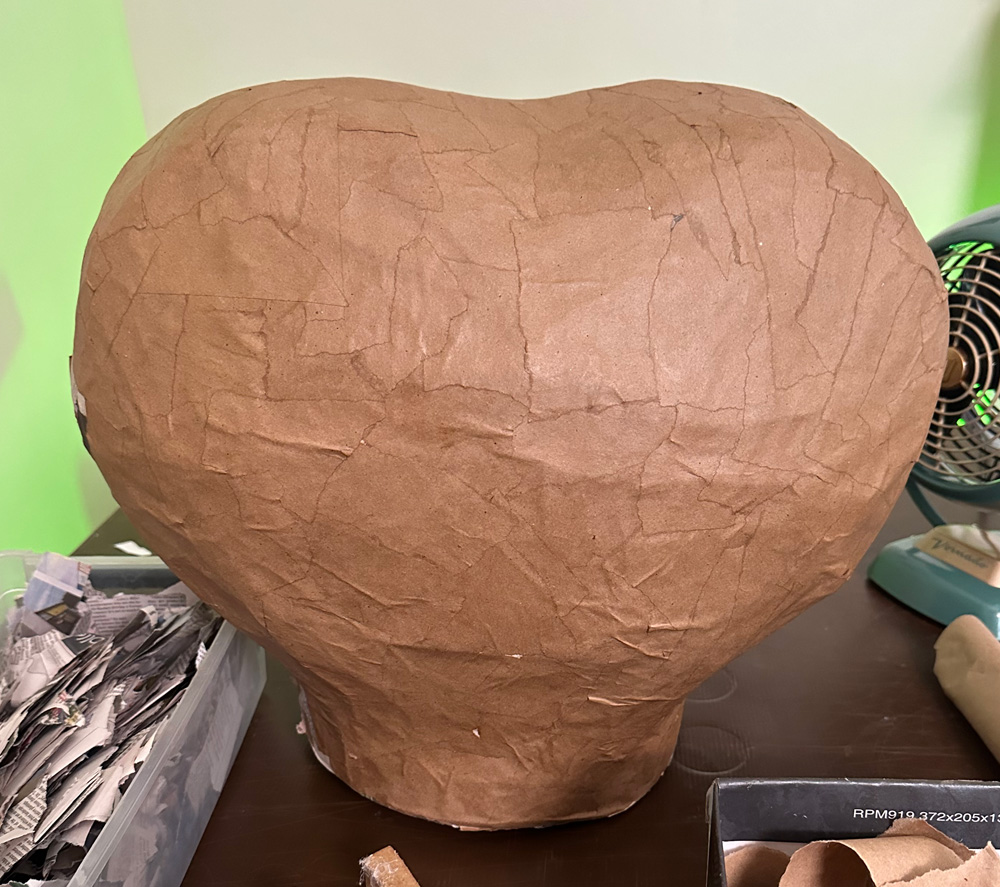 The basic brain shape, minus the segments of foam backer rod