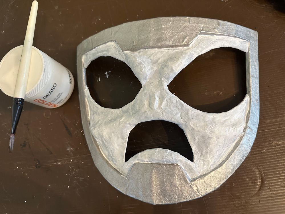 Painting the face: a coat of gesso first