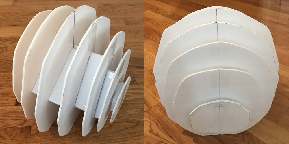Foam board armature for spider skull