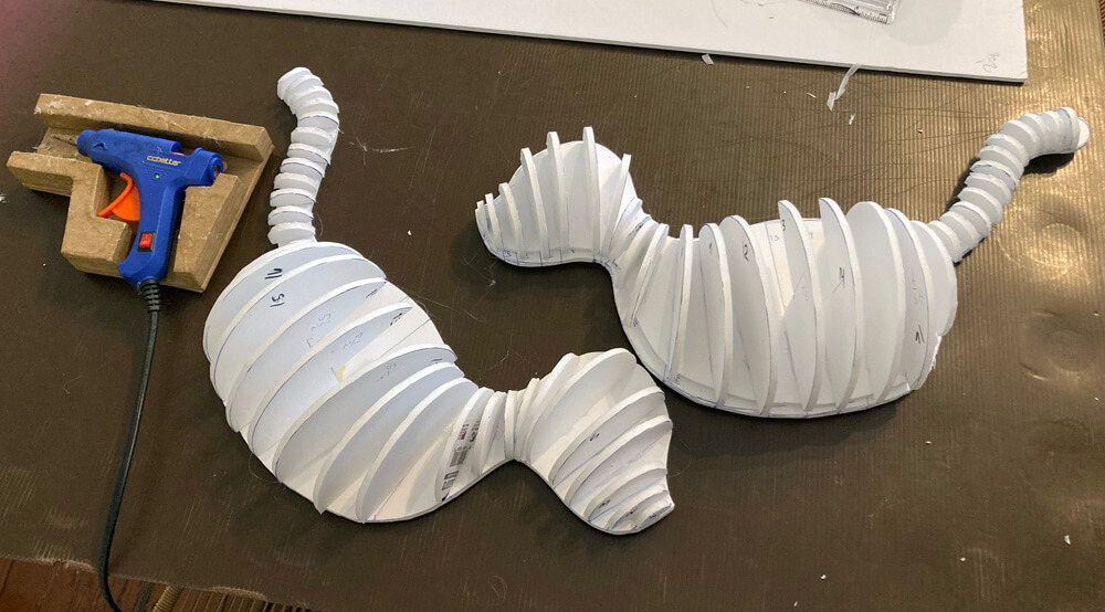 Foam board armature for tiger pinata