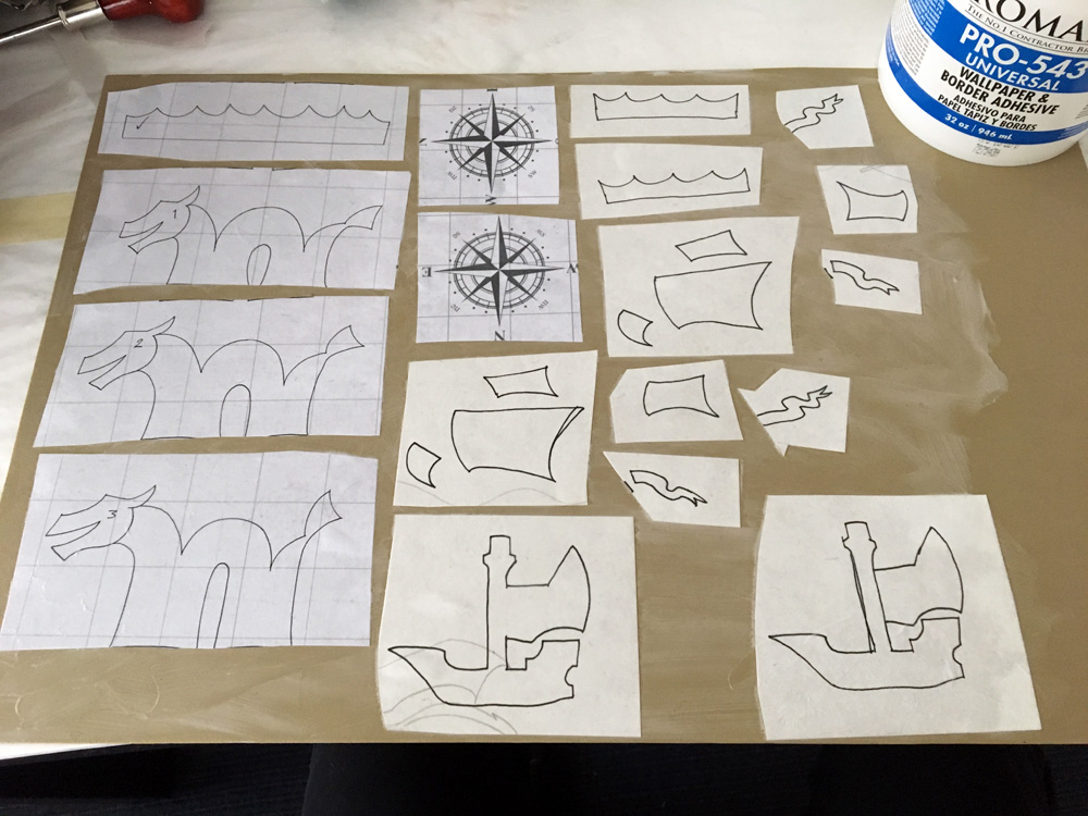 Craft foam relief - pasting printouts to foam