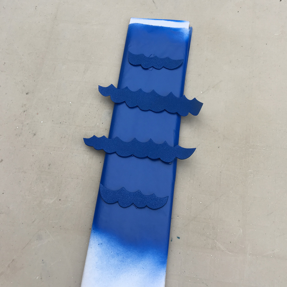 Craft foam relief - spray painting the shapes