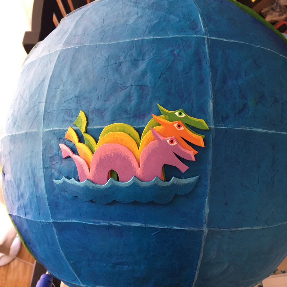 Craft foam relief - Isabella the sea serpent
