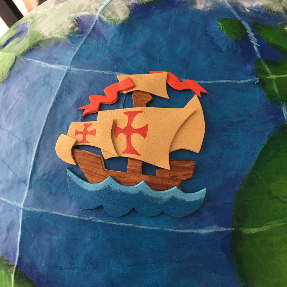 Craft foam relief - Crewe of Columbus ship logo