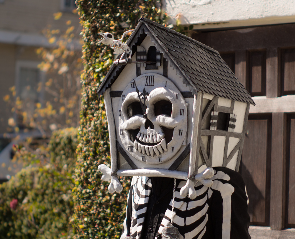 Cuckoo clock skull mask, Mardi Gras 2016