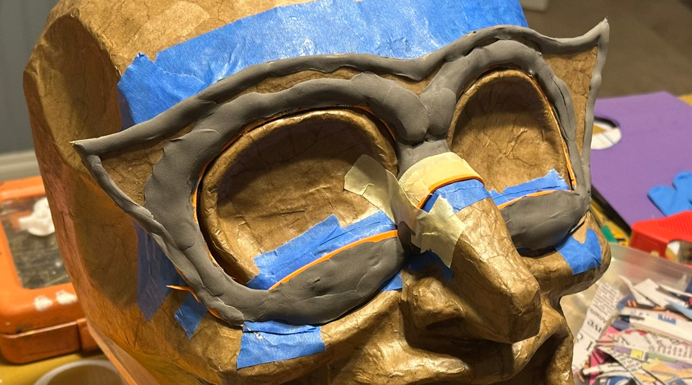 Building the eye mask onto the face
