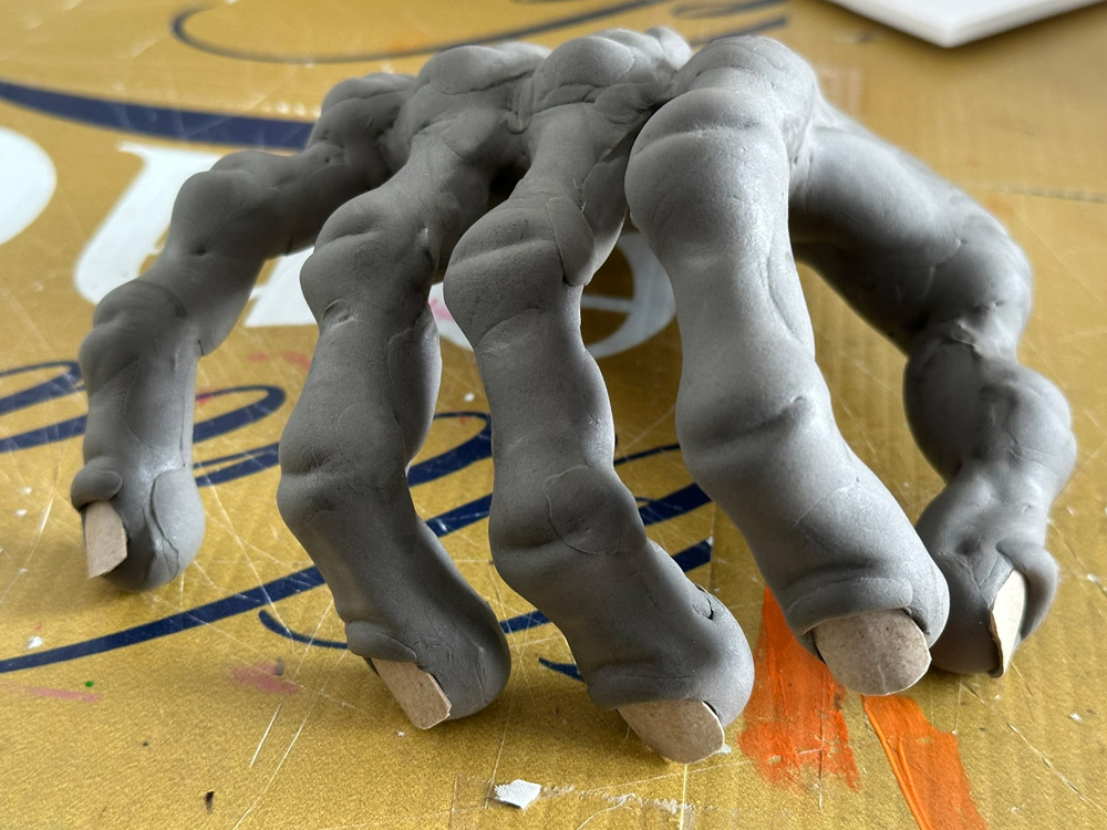 A view of the fingers and nails