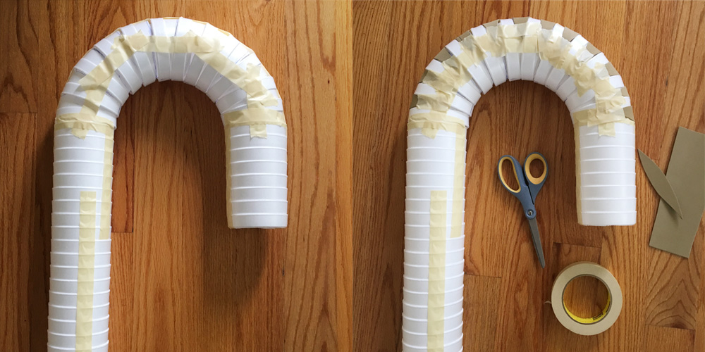 Giant candy cane decorations - building the curved part