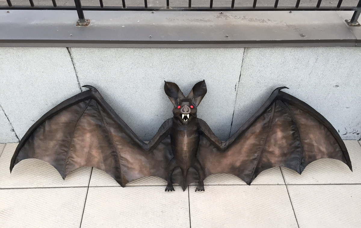 Papier mache bat -- Painting finished