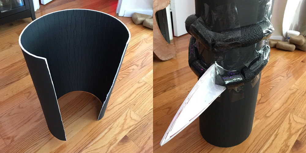 Giant witch statue - making the head with foam board