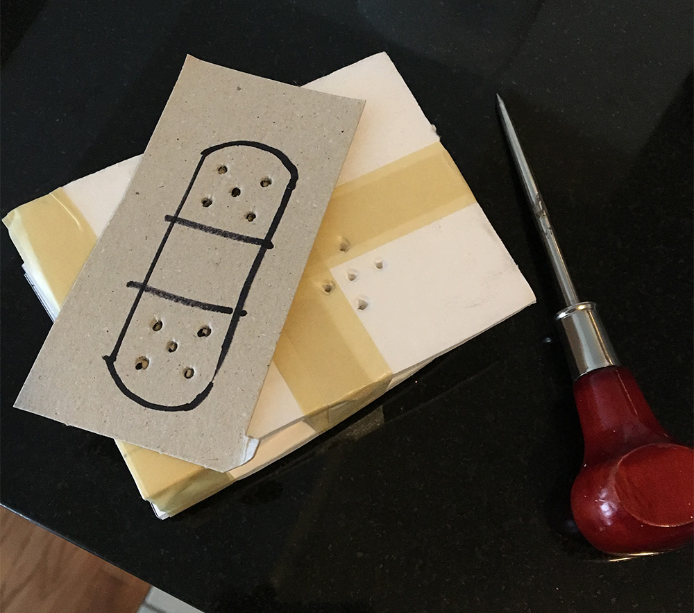 Haunted book sculpture - making the bandaid
