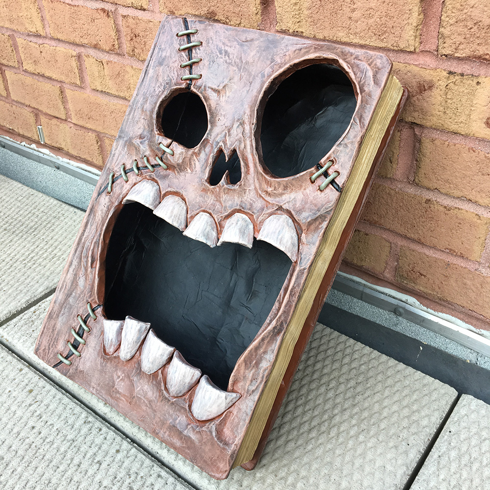 Haunted book sculpture - page edges visible