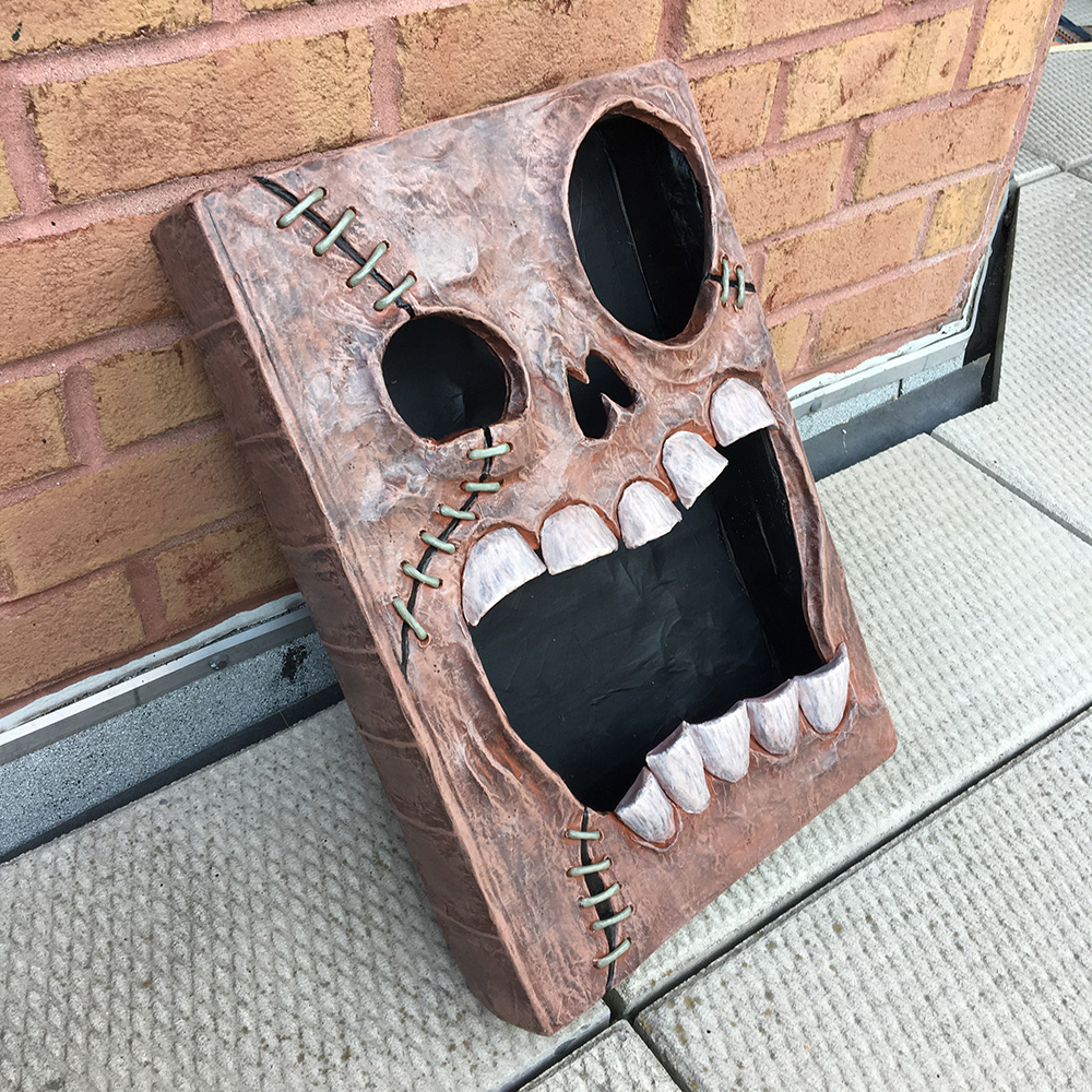 Haunted book sculpture - spine visible