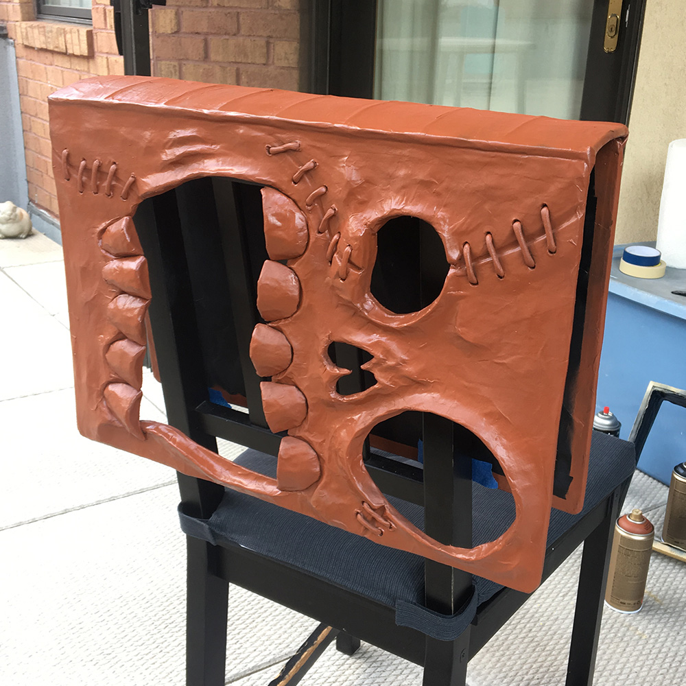 Haunted book sculpture - spray paint base coat