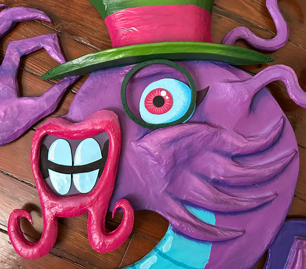 Close up of the Jabberwocky's face to show details.