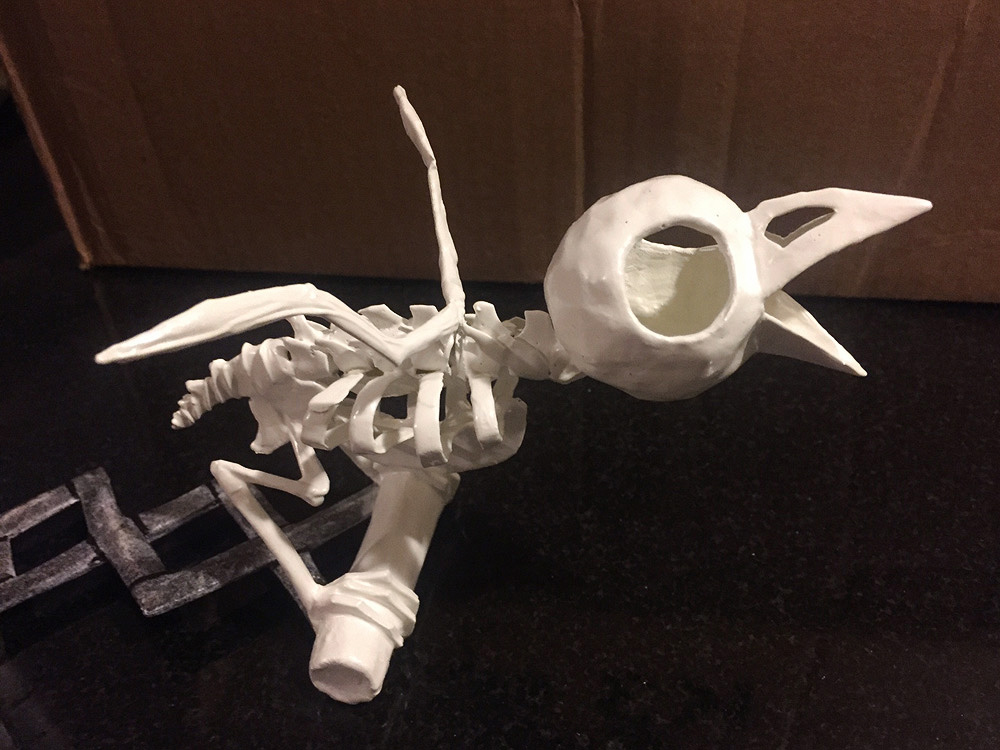 Bird skeleton - spray painted white