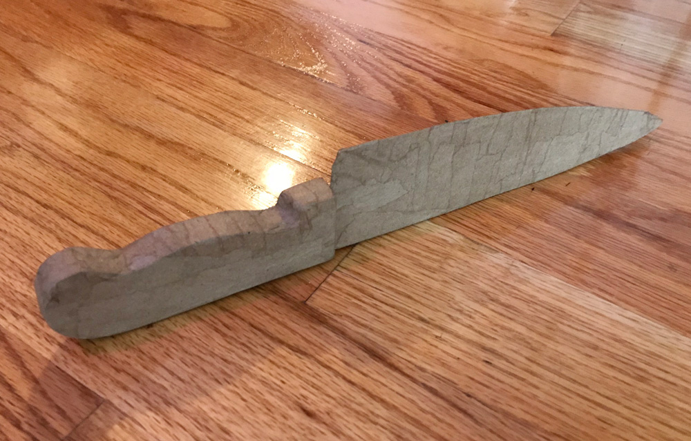 kitchen knife prop - paper mach&eacute;