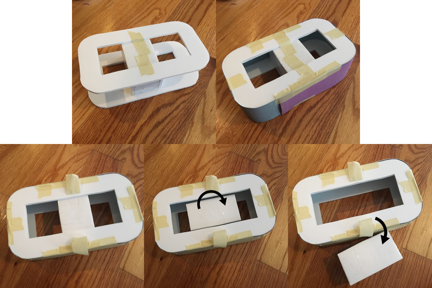 Making giant PEZ candies - attaching construction paper