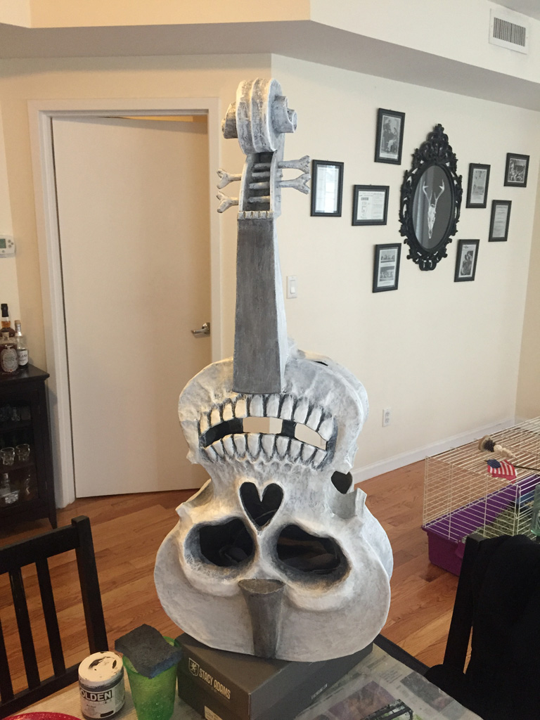 Painting completed on the violin skull