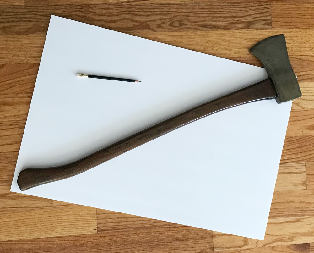 tracing onto foam board