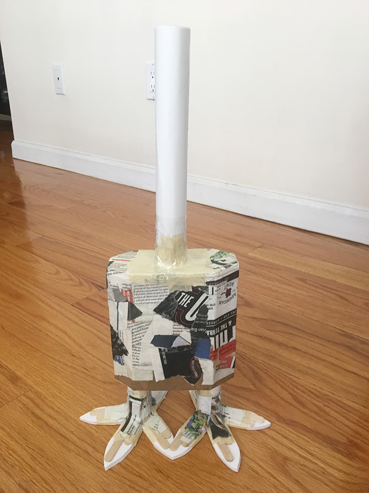 Papier mache baby chicks - inner support tube