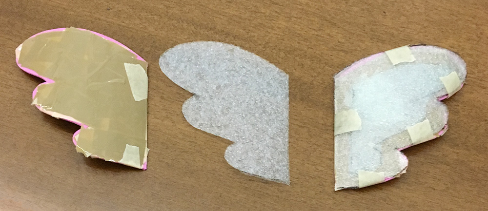 padding out the wings with dish packing material
