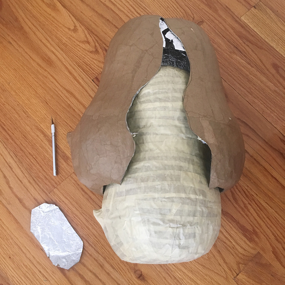 Papier mache baby chicks - removing the base