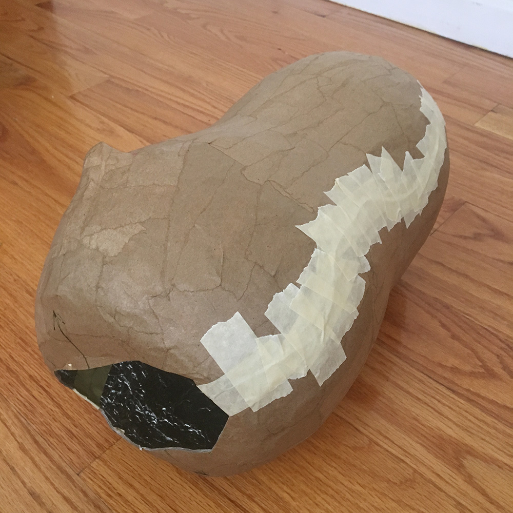 Papier mache baby chicks - repairing the body