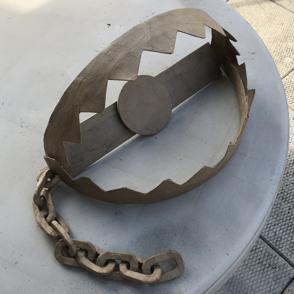 Bear trap prop - paper mache finished