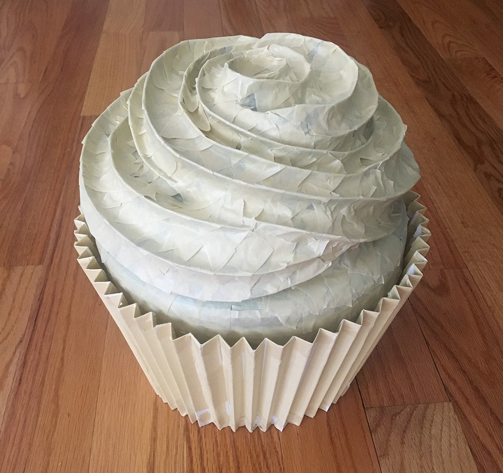 finished icing covered with masking tape