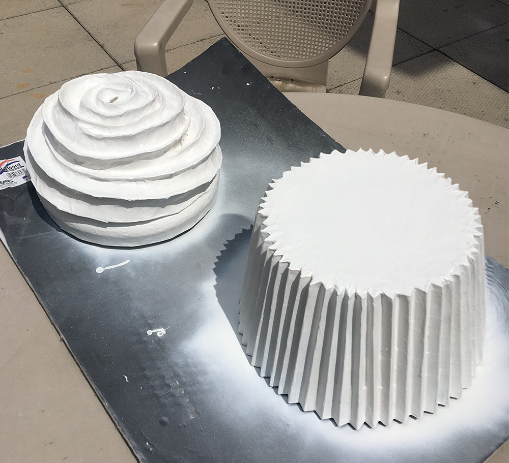 two coats of spray gesso