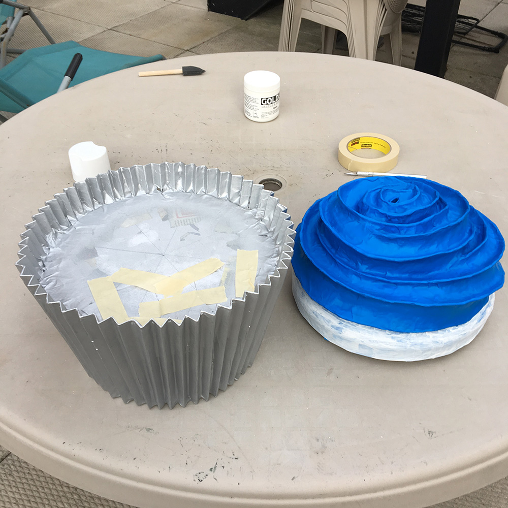 Paper mache cupcake - spray painting