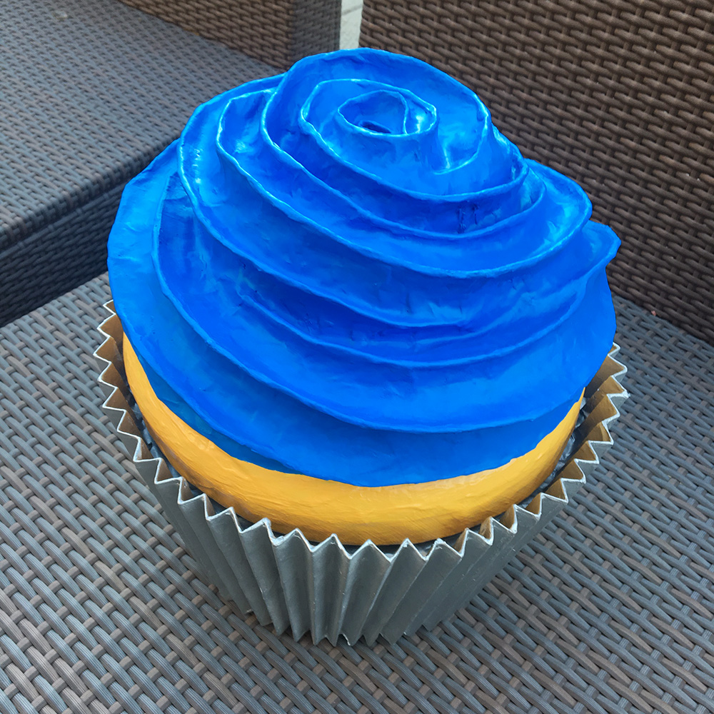 Paper mache cupcake - painting finished