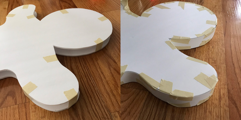 Paper mach&eacute; gingerbread men - assembling the front and back