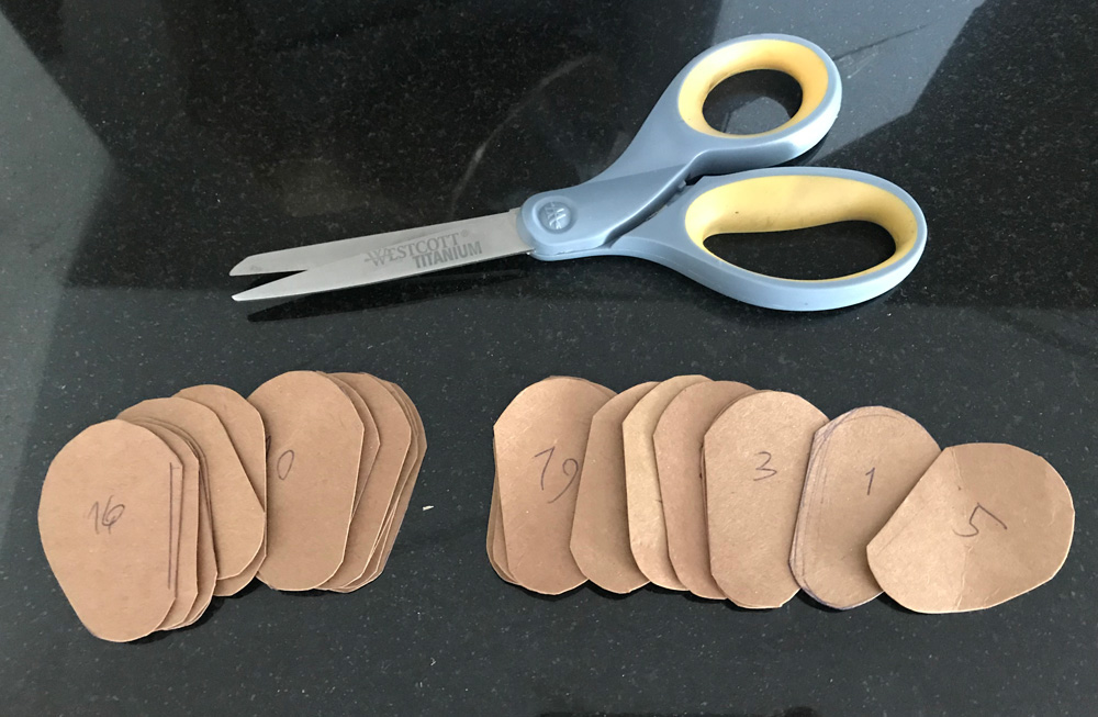 Paper mache severed heads - cutting out ear shapes