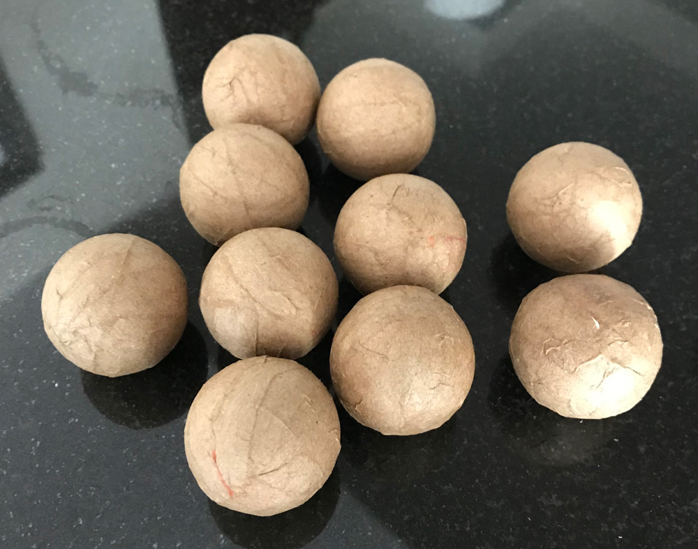 Severed head props - paper mache eyeballs