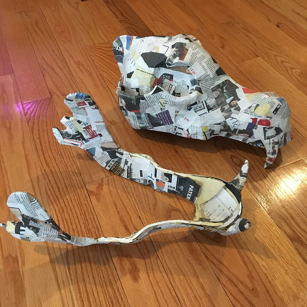 Wolf skull mask - starting paper mache