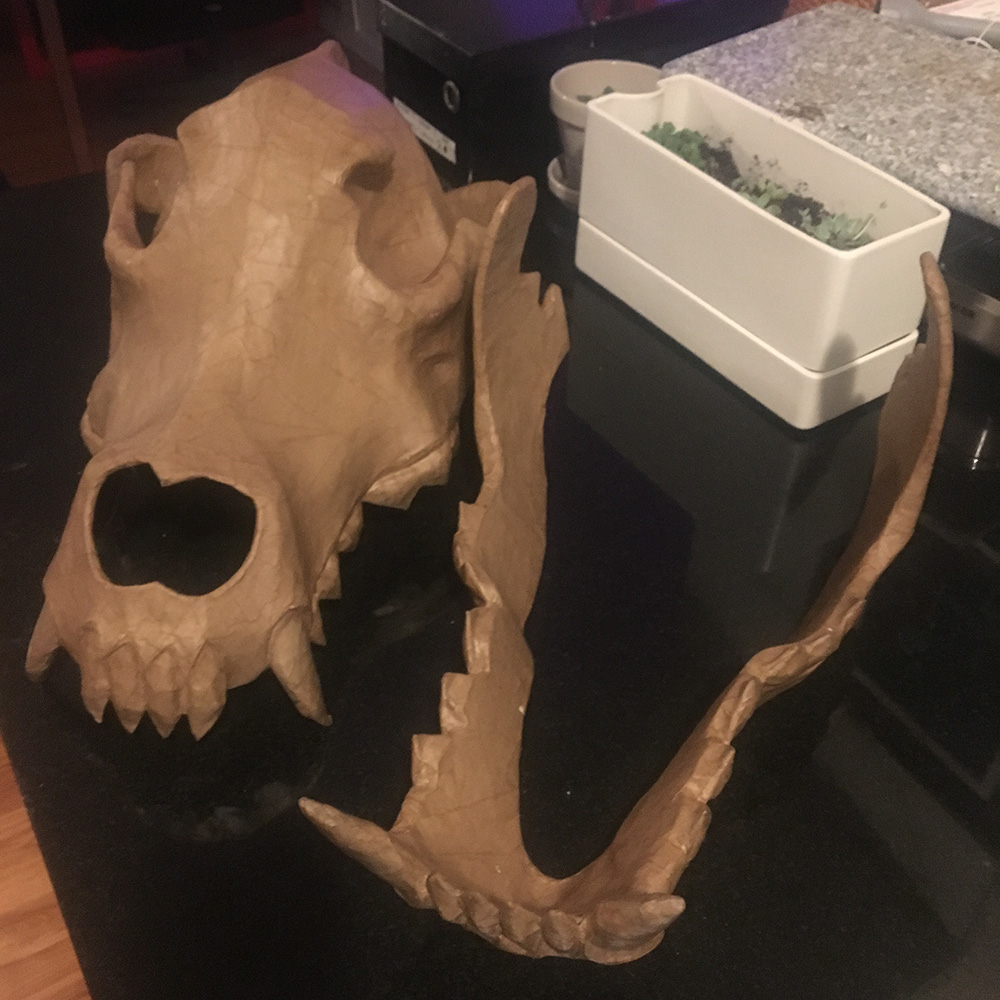 Wolf skull mask - skull and jaw separate