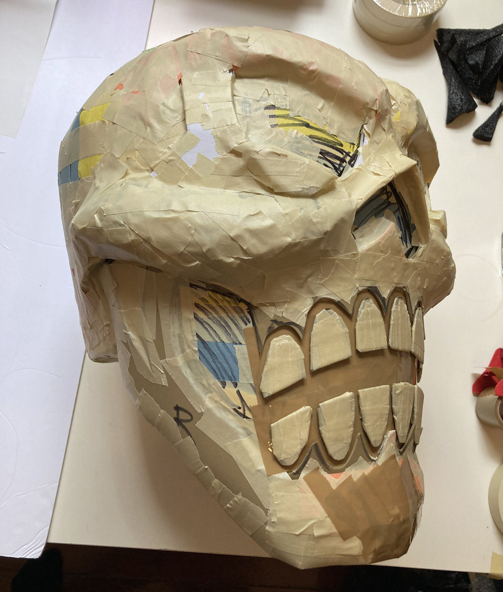 Pro wrestler skeleton costume - even more tape