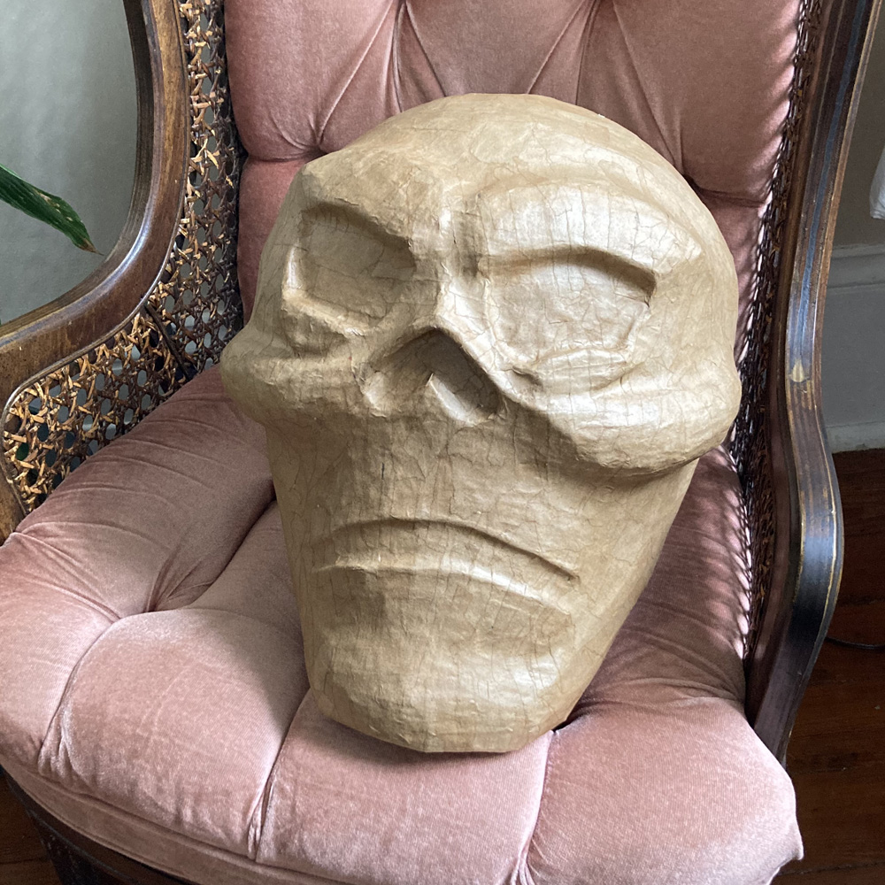 Pro wrestler skeleton costume - paper mache done!