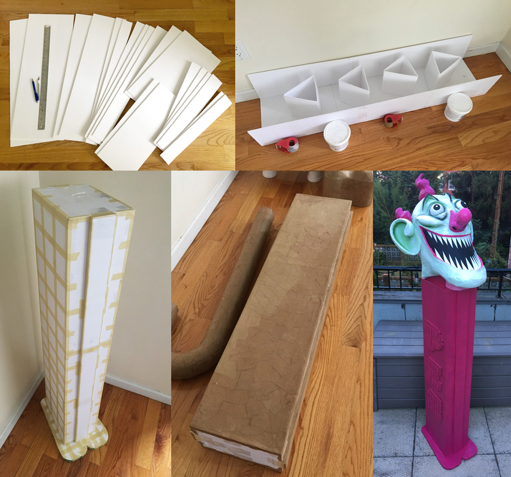 Paper mach&eacute; giant Pez dispenser