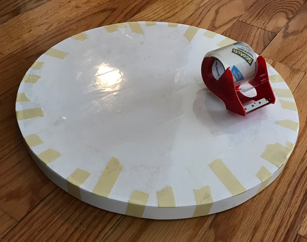 covering the disk with shipping tape