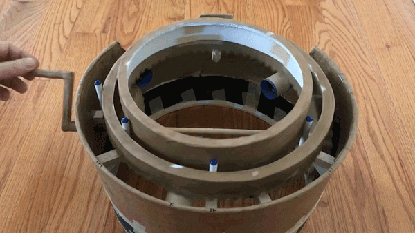 Gears animation with rotating rings