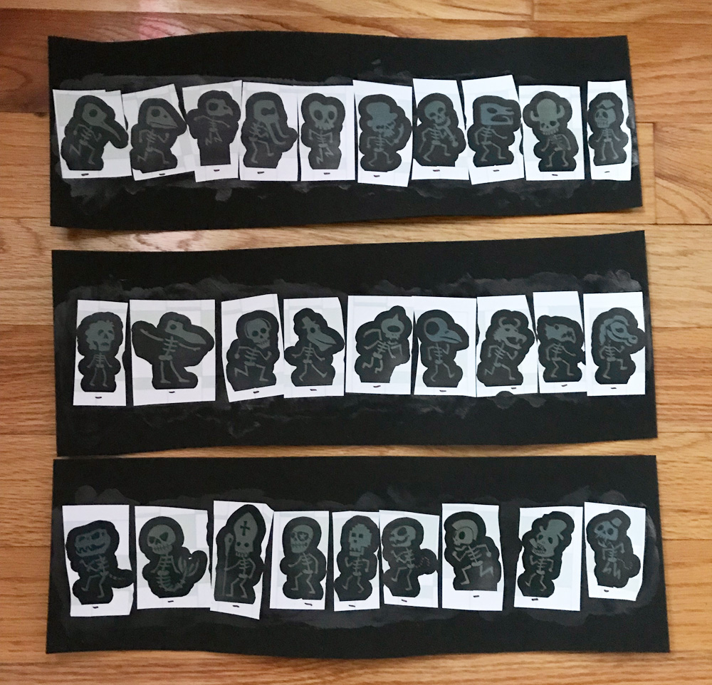 Tiny foam skeletons