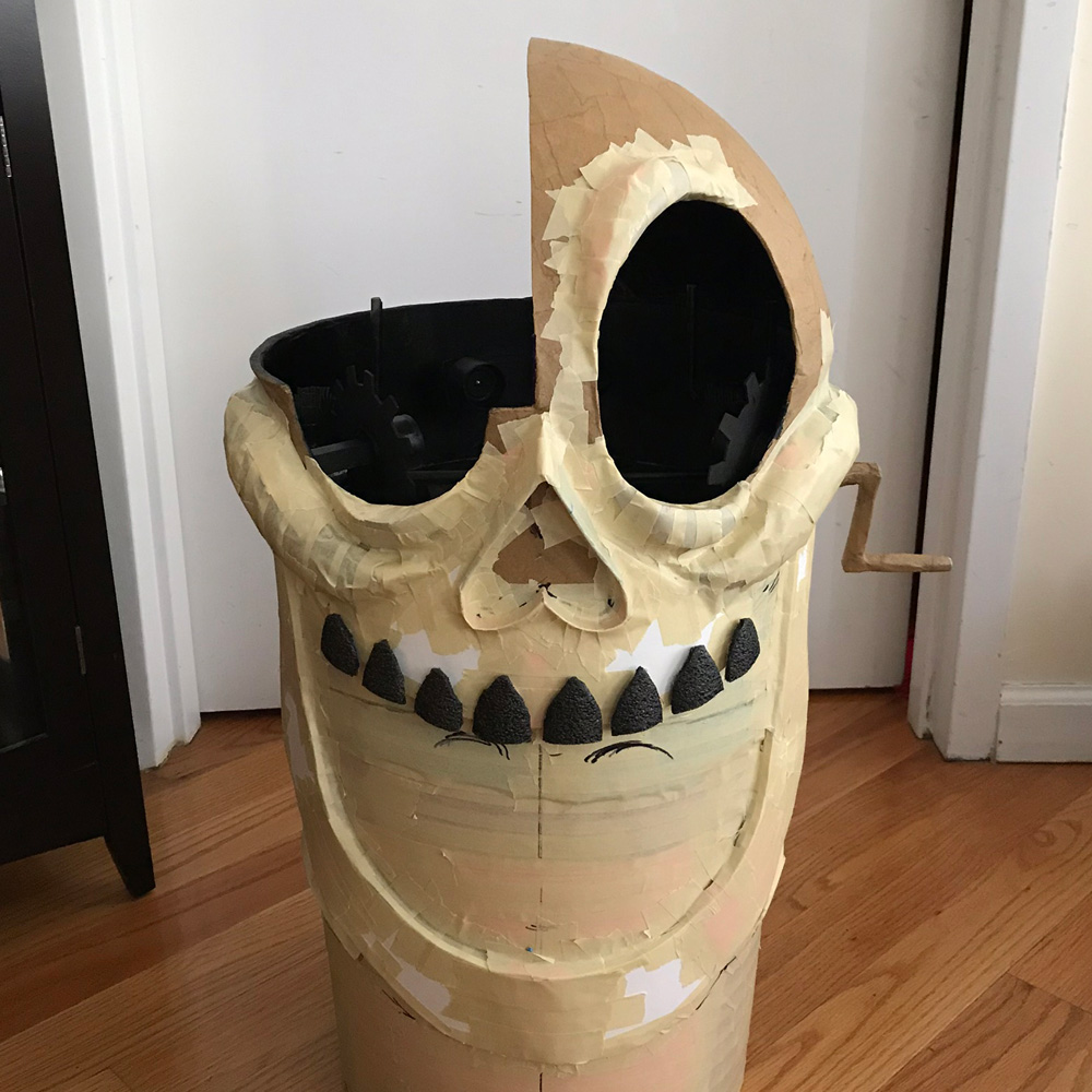 Clockwork skull mask - attaching the teeth