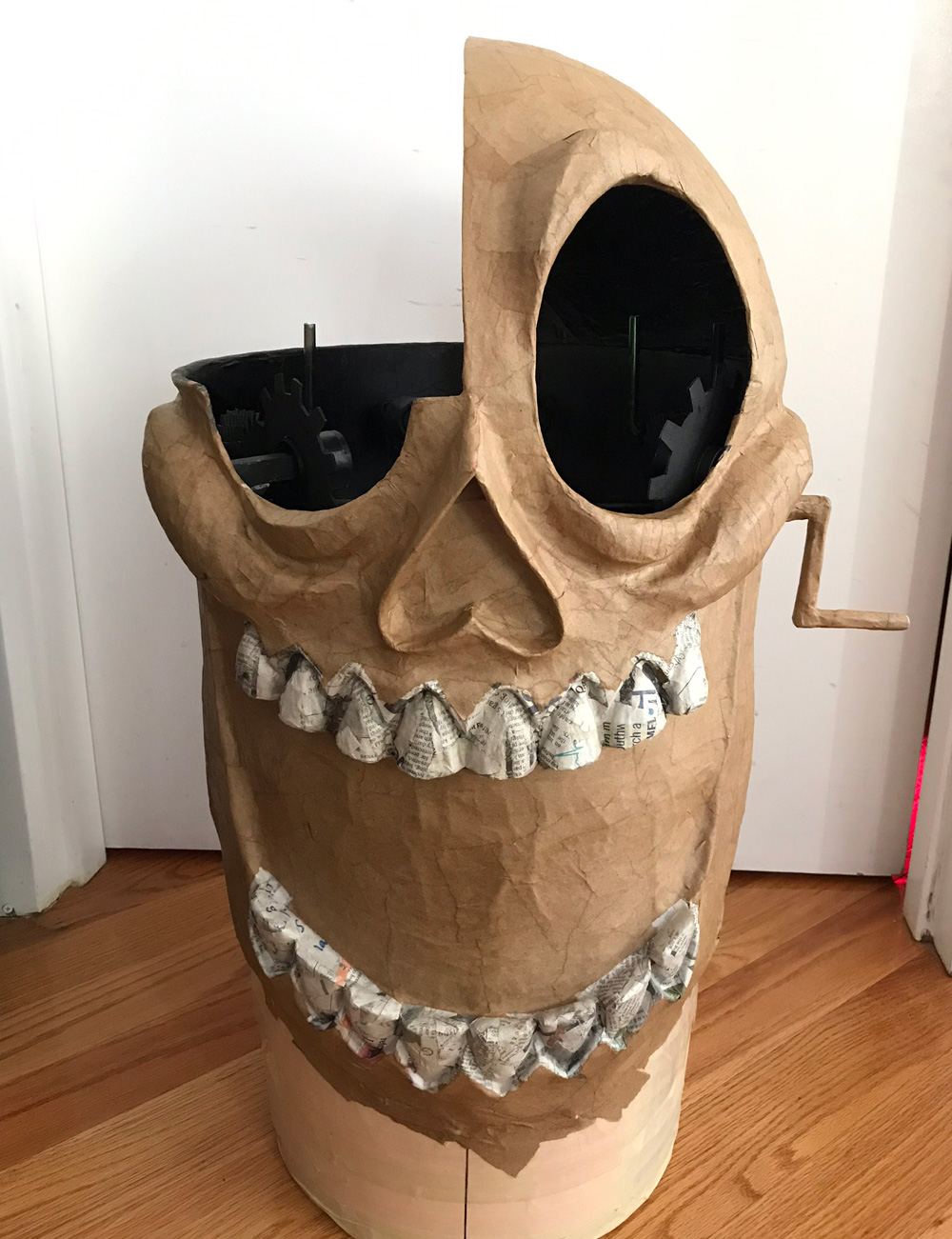 Clockwork skull mask - paper mache