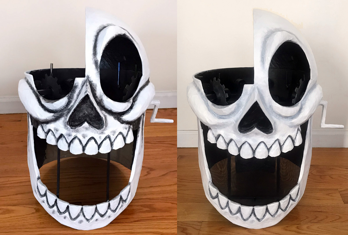 Animated skull mask - painting shadows