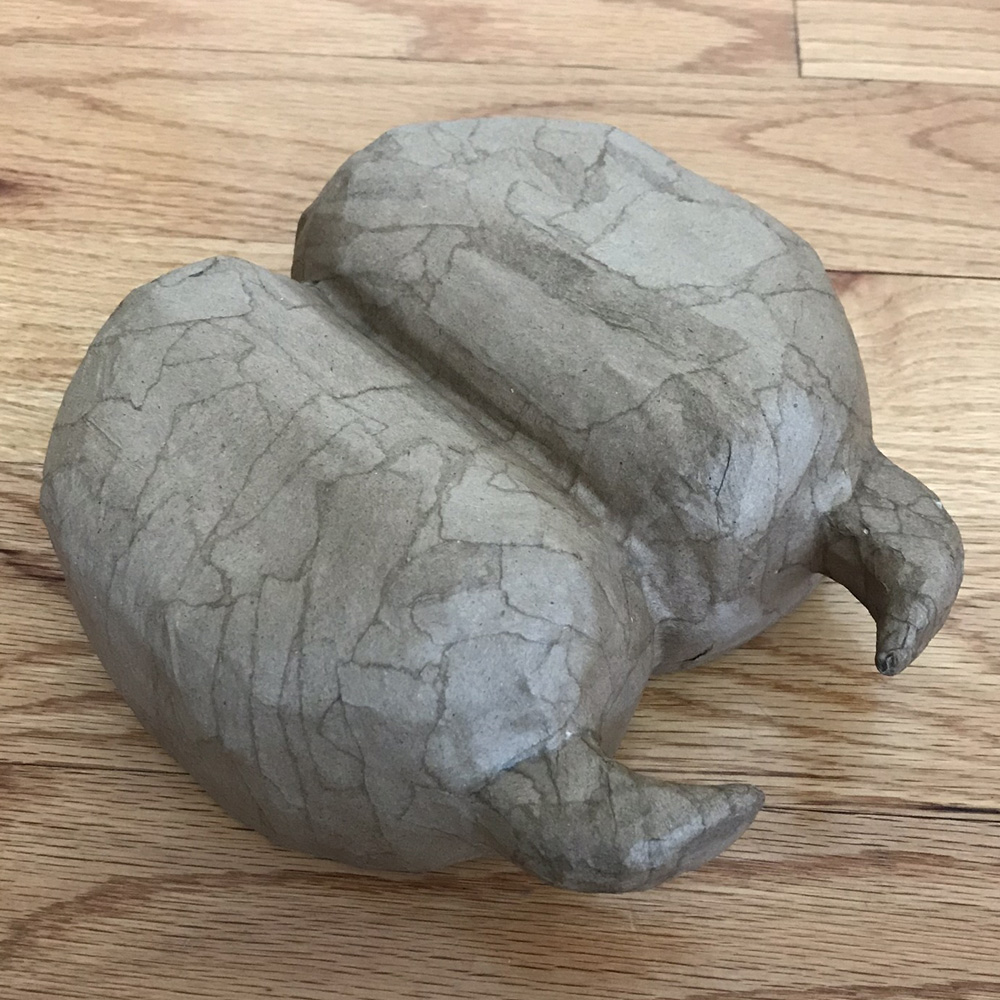 Paper mach&eacute; spider skull mask -- building the fangs